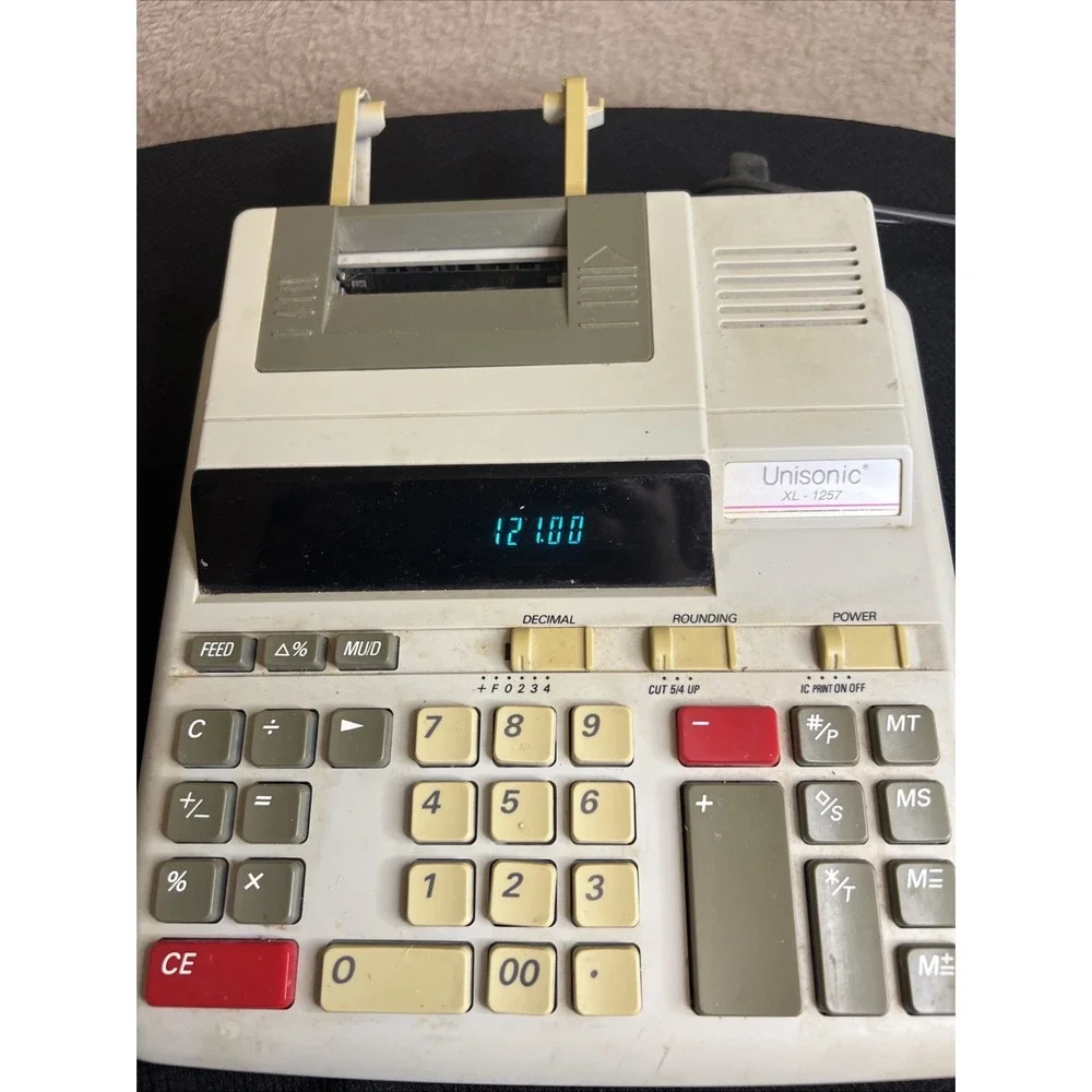 Unisonic XL-1257 Electronic Calculator Printer Works Read